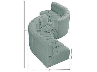 Arc 145" Wide Vegan Leather Modular S Sectional