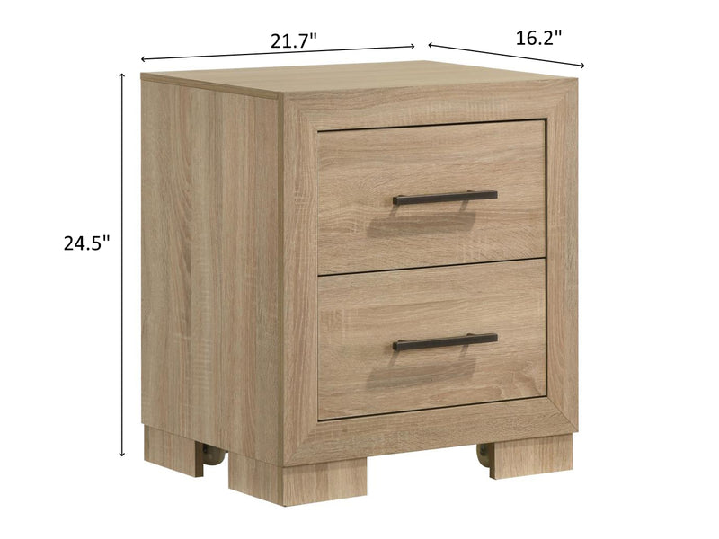 Arielle 24.5" Tall 2 Drawer Nightstand