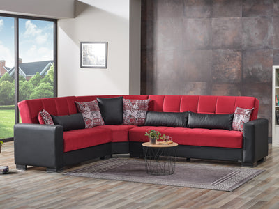 Armada Partial Leather 124" / 100" Wide Convertible Sectional