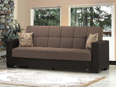 Armada Partial Leather 90" Wide Convertible Sofa