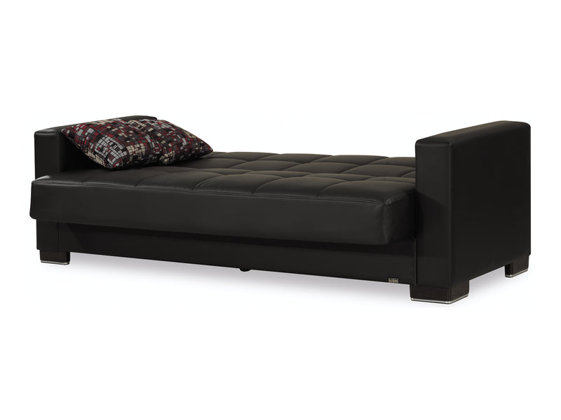 Armada Leather 90" Wide Convertible Sofa