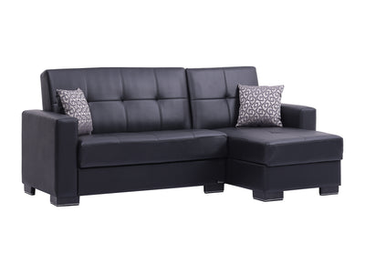 Armada Leather 94" Wide Convertible Sectional