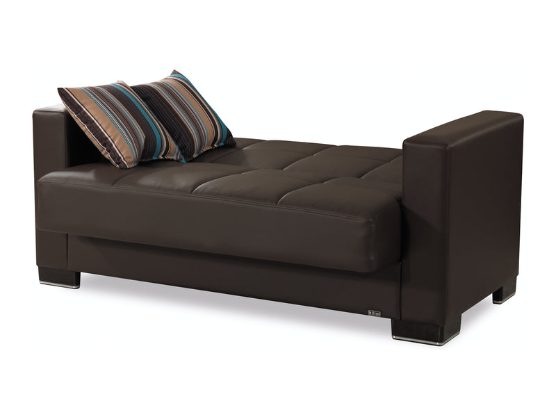 Armada Leather 66" Wide Convertible Loveseat