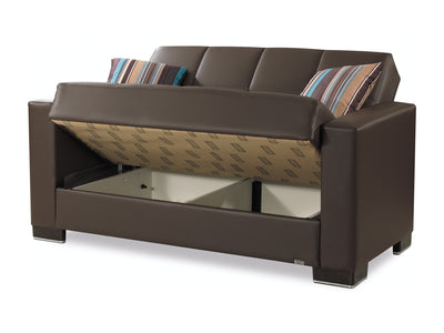 Armada Leather 66" Wide Convertible Loveseat