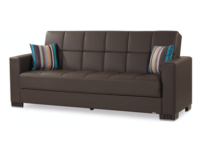 Armada Leather 90" Wide Convertible Sofa