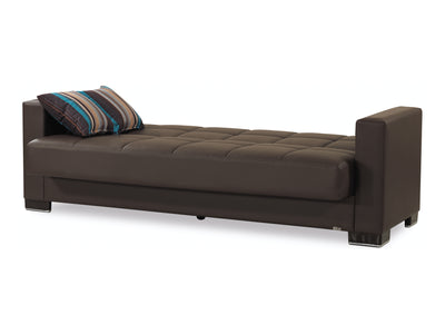 Armada Leather 90" Wide Convertible Sofa