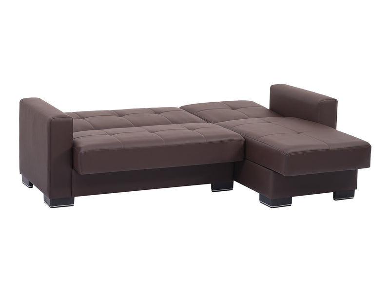 Armada Leather 94" Wide Convertible Sectional