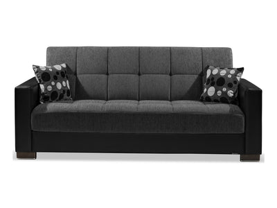 Armada Partial Leather 90" Wide Convertible Sofa