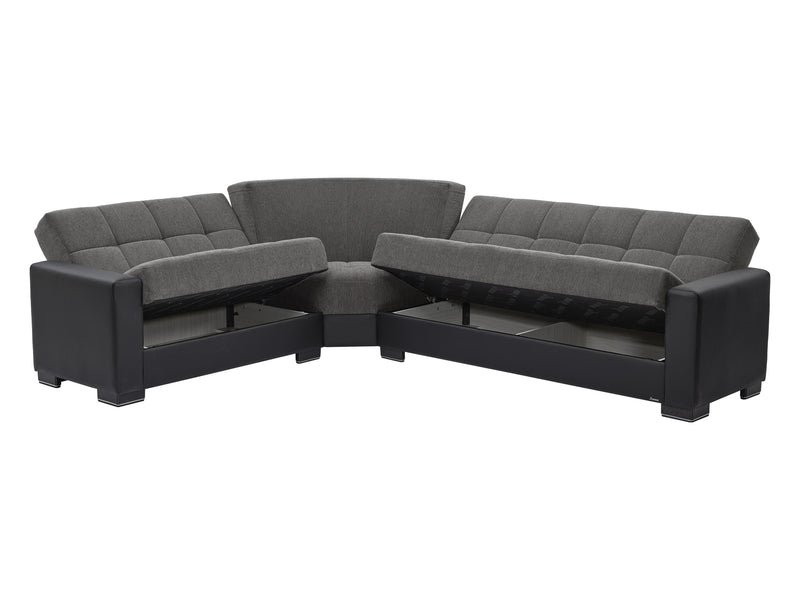 Armada Partial Leather 124" / 100" Wide Convertible Sectional