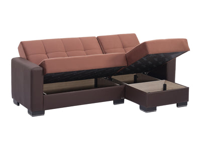 Armada Partial Leather 94" Wide Convertible Sectional