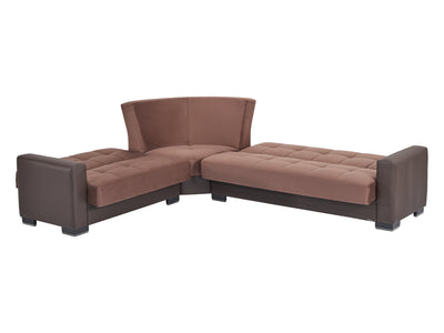 Armada Partial Leather 124" / 100" Wide Convertible Sectional