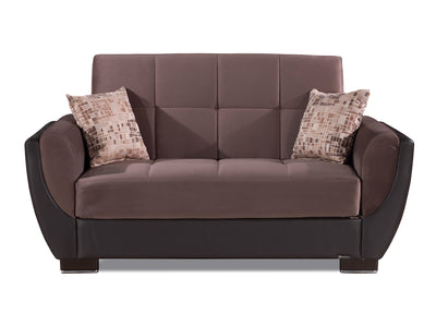 Armada Air Partial Leather 63" Wide Convertible Loveseat