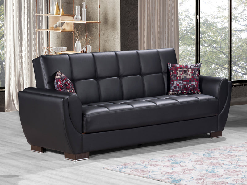 Armada Air 87" Wide Convertible Leather Sofa (Clearance)