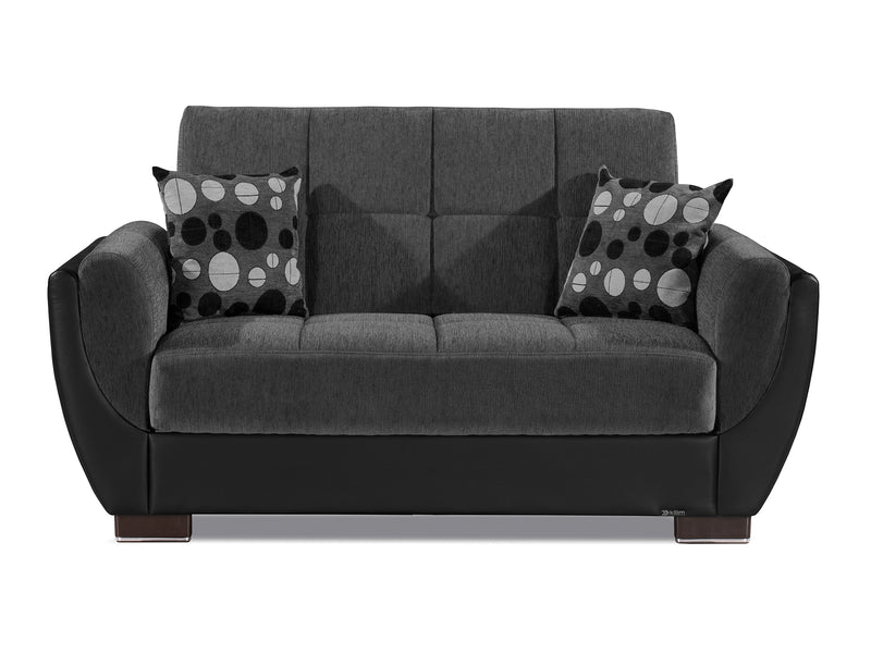 Armada Air Partial Leather 63" Wide Convertible Loveseat