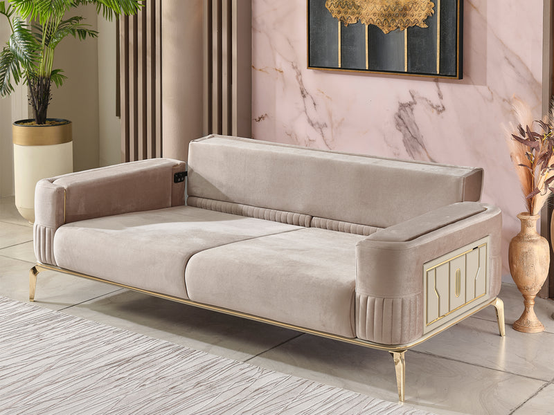 Armoni 72" Wide Square Arm Extendable Loveseat