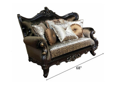 Aroma 68" Wide Cherry Wood Finish Traditional Loveseat