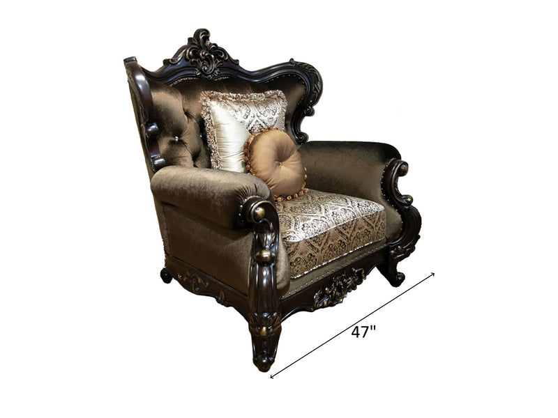 Aroma 47" Wide Cherry Wood Finish Traditional Armchair