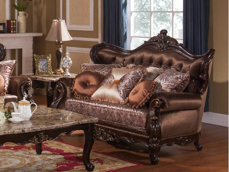 Aroma Cherry Wood Finish Traditional  Living Room Set