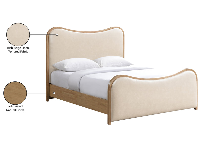 Arvada Light Wooden Frame Leather Platform Bed