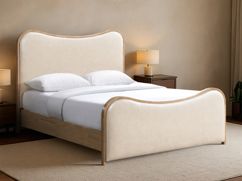 Arvada Light Wooden Frame Leather Kid Platform Bed