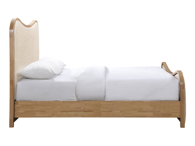 Arvada Light Wooden Frame Leather Platform Bed