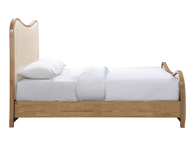 Arvada Light Wooden Frame Leather Platform Bed