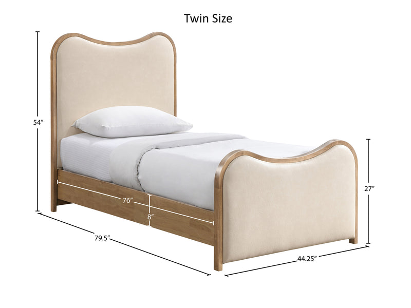 Arvada Light Wooden Frame Leather Kid Platform Bed