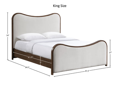 Arvada Wooden Frame Linen Platform Bed