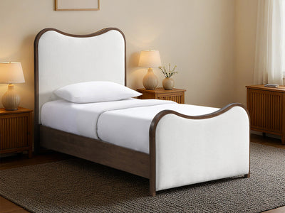 Arvada Wooden Frame Linen Kid Platform Bed