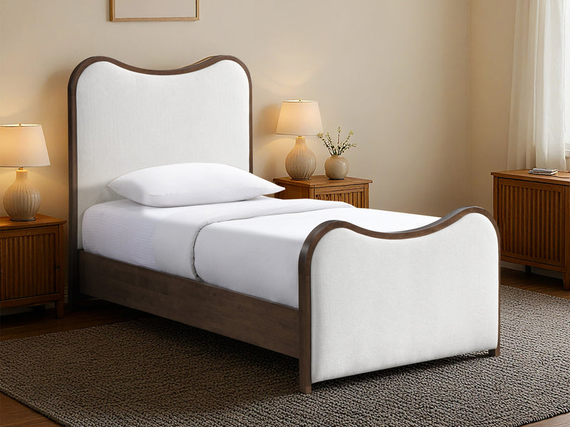 Arvada Wooden Frame Linen Kid Platform Bed