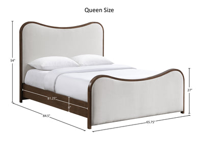 Arvada Wooden Frame Linen Platform Bed