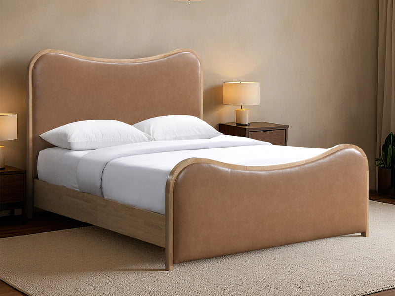 Arvada Light Wooden Frame Leather Kid Platform Bed