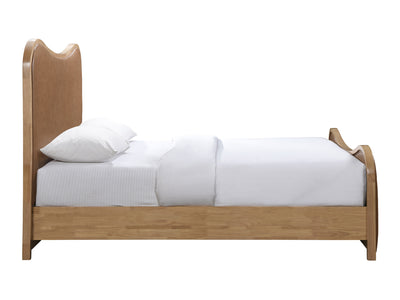 Arvada Light Wooden Frame Leather Platform Bed