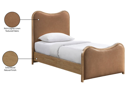 Arvada Light Wooden Frame Leather Kid Platform Bed