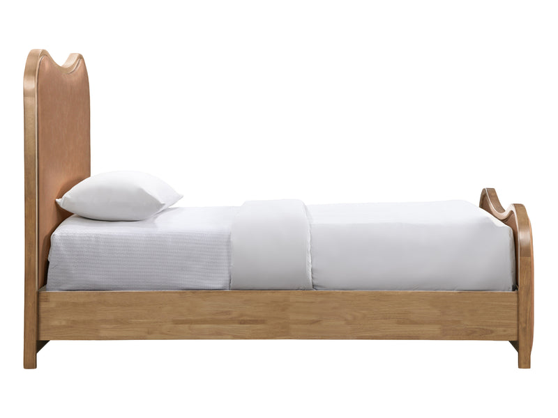 Arvada Light Wooden Frame Leather Kid Platform Bed