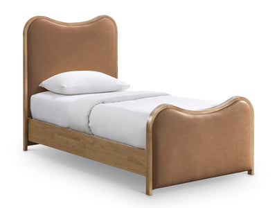 Arvada Light Wooden Frame Leather Kid Platform Bed