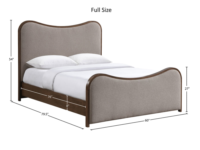 Arvada Wooden Frame Linen Platform Bed