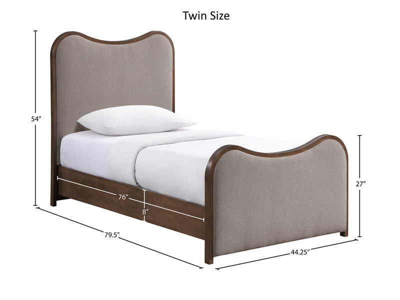 Arvada Wooden Frame Linen Kid Platform Bed