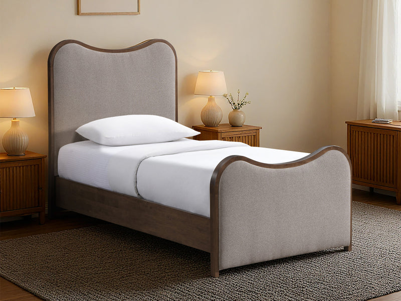 Arvada Wooden Frame Linen Kid Platform Bed