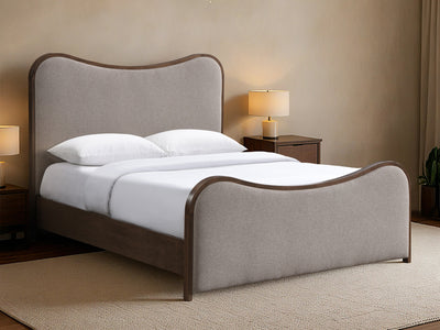 Arvada Wooden Frame Linen Platform Bed