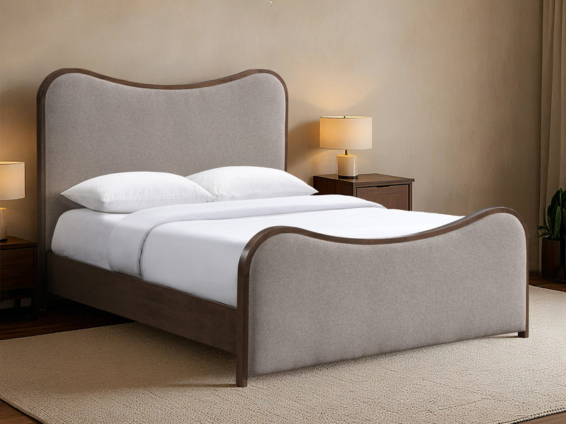 Arvada Wooden Frame Linen Kid Platform Bed