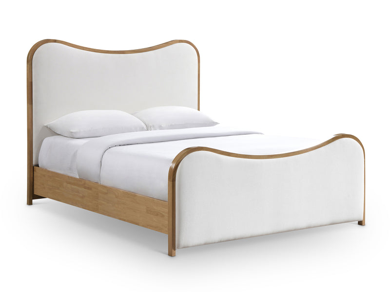 Arvada Light Wooden Frame Linen Platform Bed