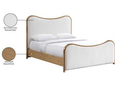 Arvada Light Wooden Frame Linen Platform Bed