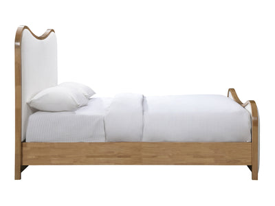 Arvada Light Wooden Frame Linen Platform Bed