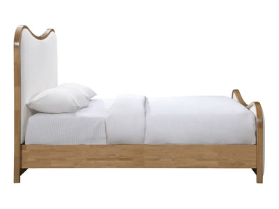 Arvada Light Wooden Frame Linen Kid Platform Bed