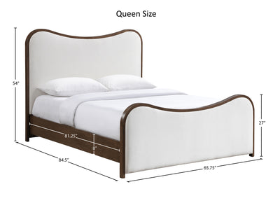 Arvada Wooden Frame Linen Platform Bed