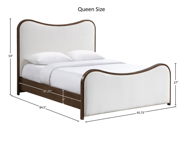 Arvada Wooden Frame Linen Platform Bed