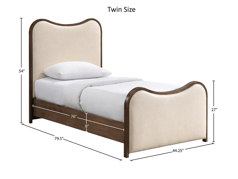 Arvada Wooden Frame Leather Kid Platform Bed