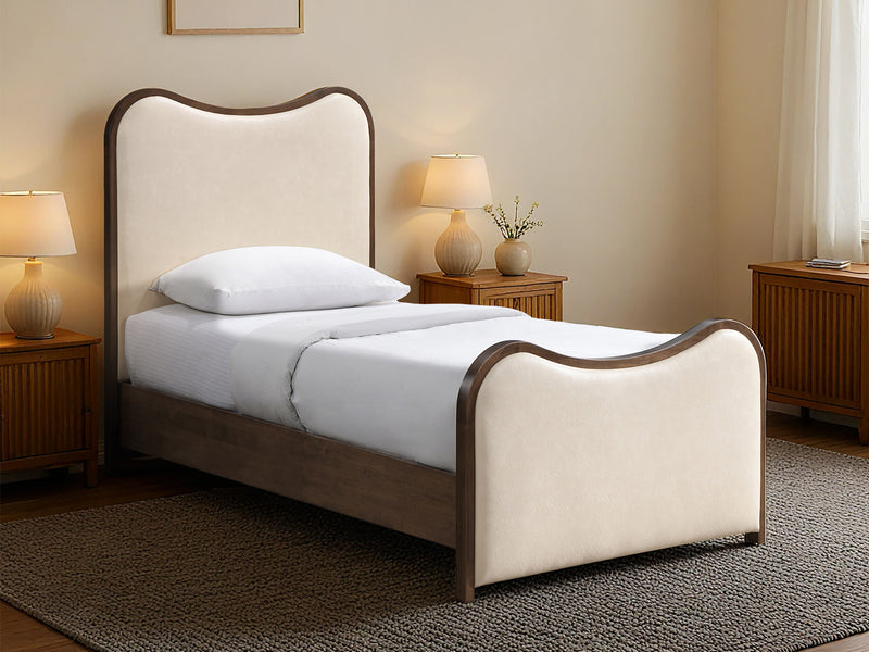 Arvada Wooden Frame Leather Kid Platform Bed