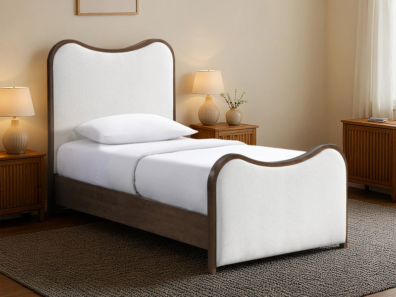 Arvada Wooden Frame Linen Kid Platform Bed